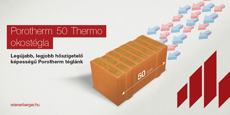 Új Porotherm 50 Thermo Okostégla - a valaha volt legjobb hőszigetelő képességű Porotherm tégla