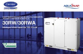 Carrier 30RW/RWA vízhűtéses, kondenzátor nélküli folyadékhűtők integrált hidraulikus modullal