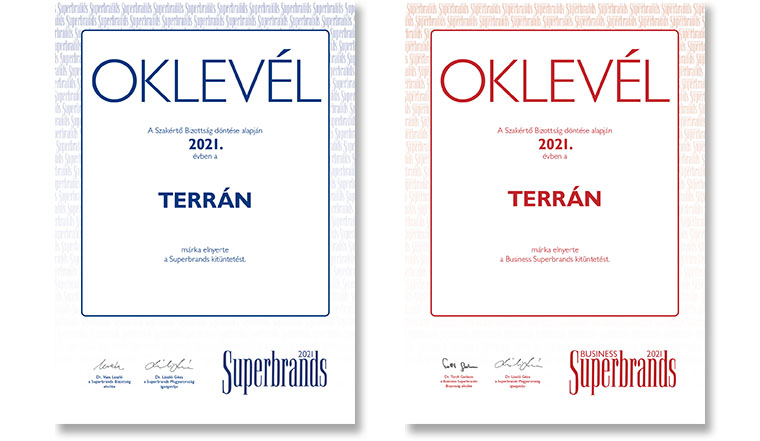 Két Superbrands díjat is nyert idén a Terrán 2 Két Superbrands díjat is nyert idén a Terrán 2