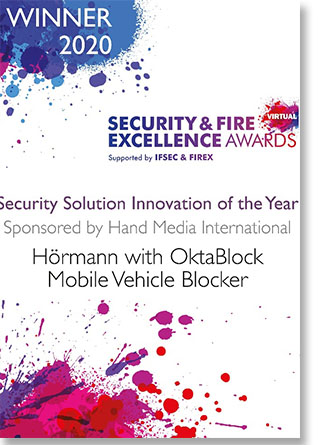 Hörmann OktaBlock mobil járműakadály megkapta a brit Security & Fire Excellence Award 2020 kitüntetést 2