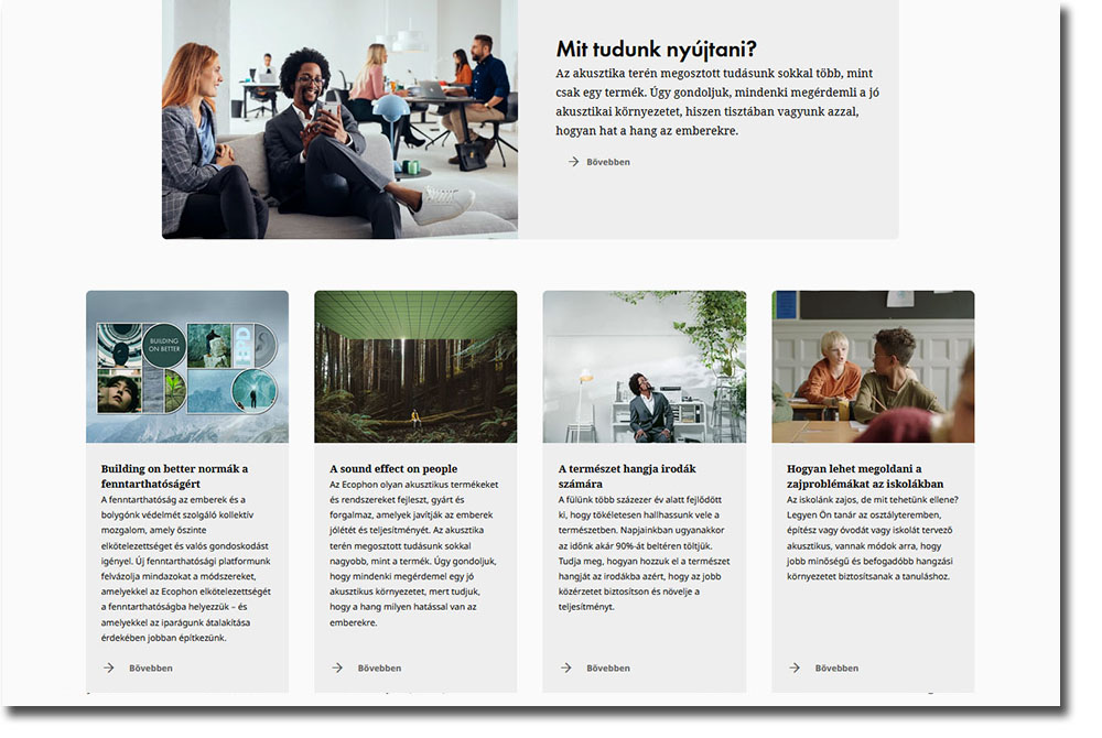 Megjelent az Ecophon új, magyar nyelvű honlapja