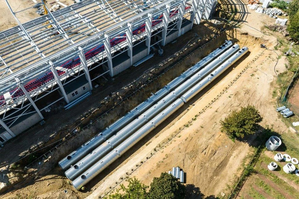Zöld megoldásokkal hasznosul az új nyíregyházi stadion területén az esővíz