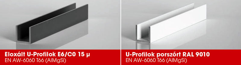 Kiváló minőségű alumínium üvegbefogó profilok 