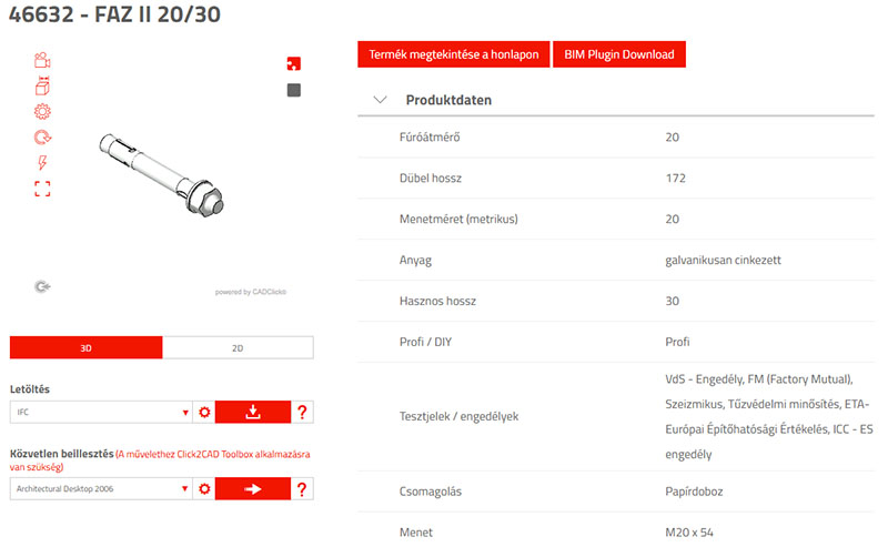 fischer CAD termékadatbázis