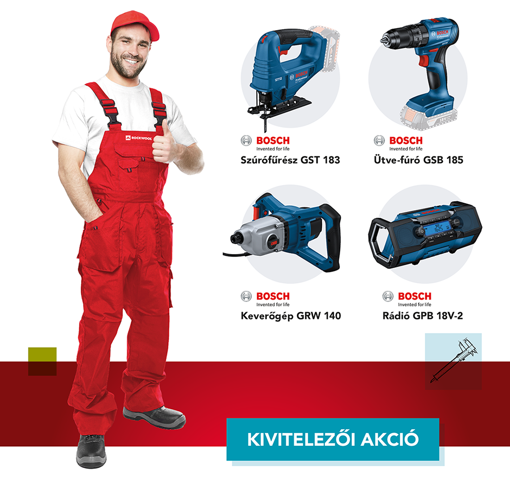 ROCKWOOL promóció – garantált BOSCH ajándékok kivitelezőknek! 2 ROCKWOOL promóció – garantált BOSCH ajándékok kivitelezőknek!