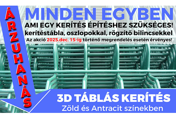 3D táblás kerítés ak3D táblás kerítés akcióció