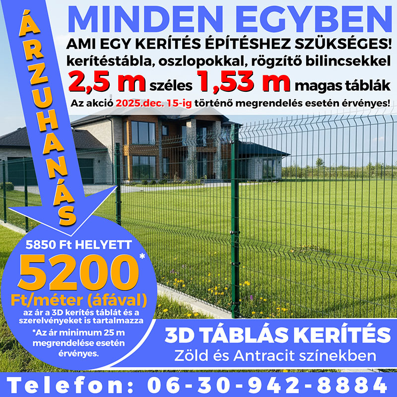 Árzuhanás - minden egyben ami a kerítésépítéshez szükséges 3 kerítés