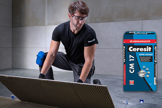 Újdonság a burkolatragasztók világában a Ceresit GÉL burkolatragasztó