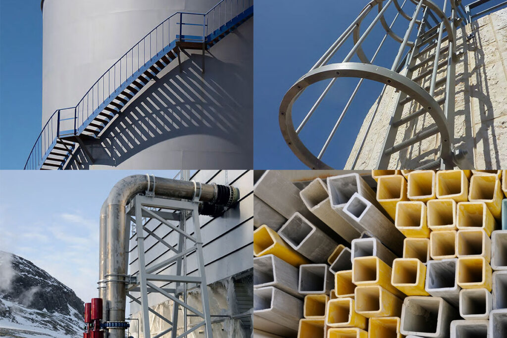 Az üvegszállal megerősített profilok, szerkezetek 9 előnye 16 GRP_létra_lépcső_korlát