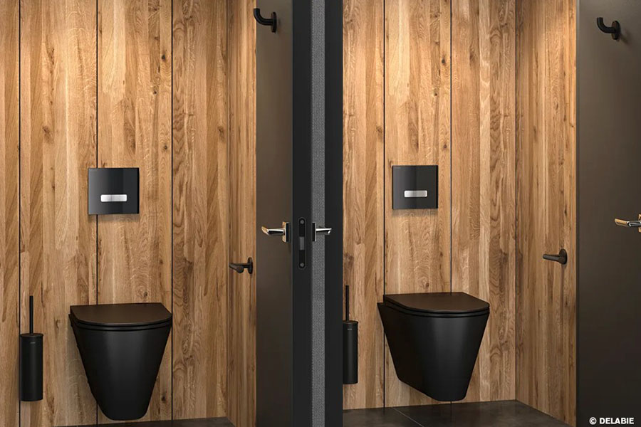 Szemléletváltás a nyilvános szaniterek világában a DELABIE tartály nélküli direkt WC-öblítők (2)