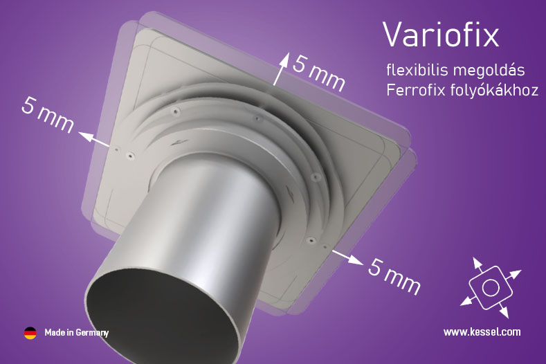 Variofix_flexibilis rozsdamentes acél lefolyócsonk