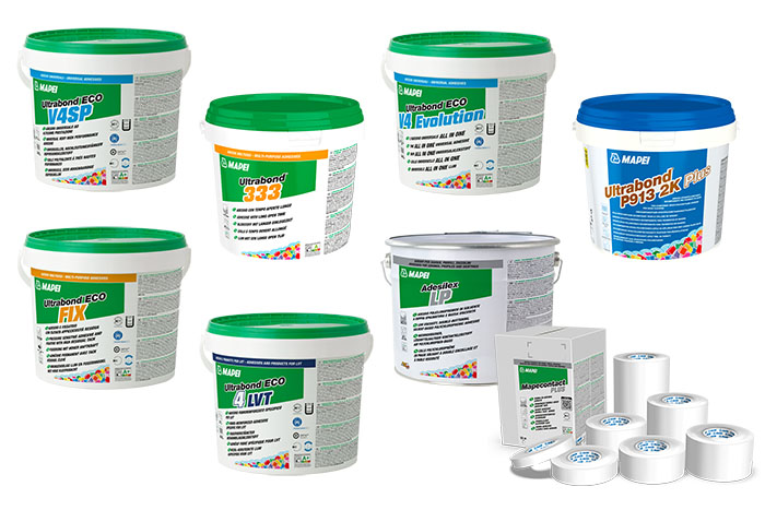 Mapei ragasztók rugalmas és textil padlóburkolatokhoz