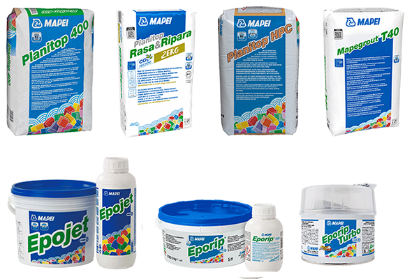 Mapei betonjavító anyagok