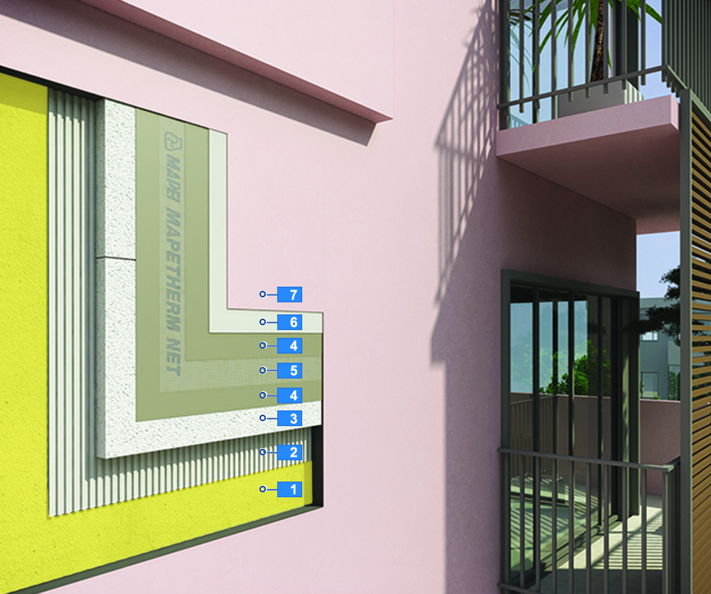 Hőszigetelés korszerűsítése bontás nélkül: Mapetherm EPS Plus 8+15 rendszer 3 Hőszigetelés korszerűsítése bontás nélkül Mapetherm EPS Plus 8+15 rendszer