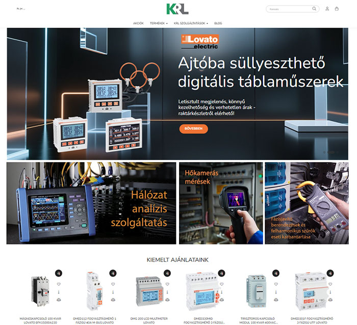KRL weboldal webshop