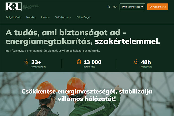 KRL weboldal webshop